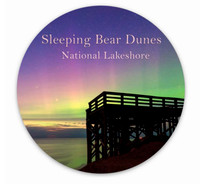 "Northern Lights, Overlook 9, 3" Circle Sticker"