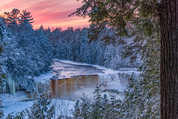 "Winter Twilight, Tahquamenon Falls"