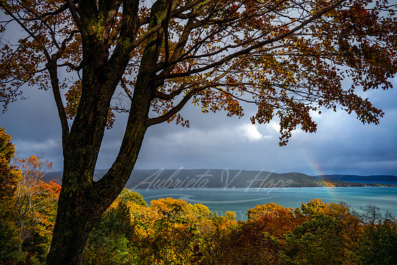 "October Rainbow at Glen Lake Overlook"
