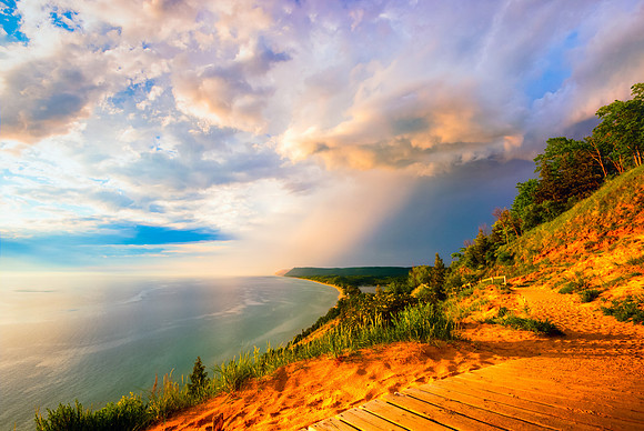 ''Storms Arriving, Empire Bluff Overlook"