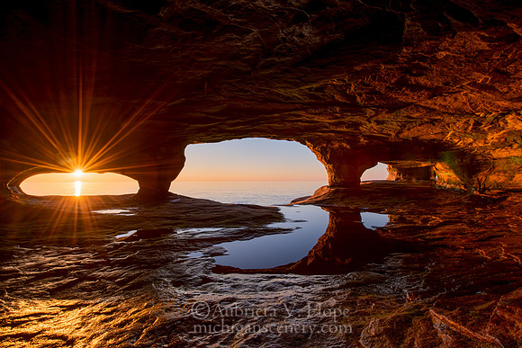 "Sea Cave Sunset"