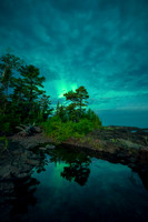 "Aurora in the Moonlight, Copper Harbor"