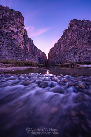 "After the Rain:  Twilight at Santa Elena Canyon, Big Bend National Park"