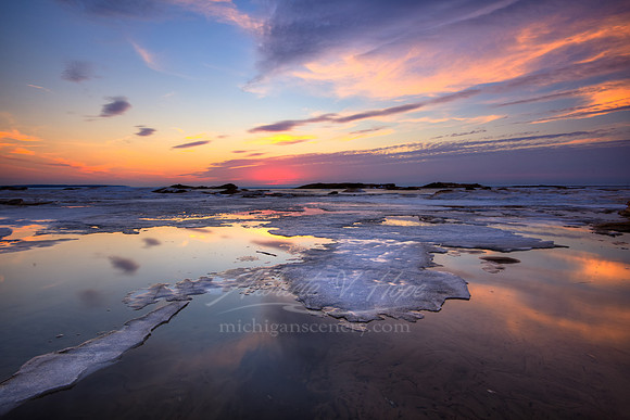 "Winter Sunset, Esch Beach"