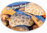 "Michigan Rocks!" 2" x 3" Oval Sticker