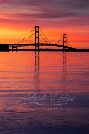 "Peaceful Twilight, Mackinac Bridge"