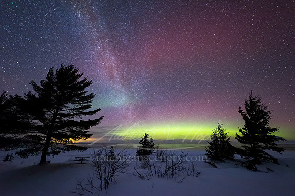 "Winter Aurora and Milky Way"
