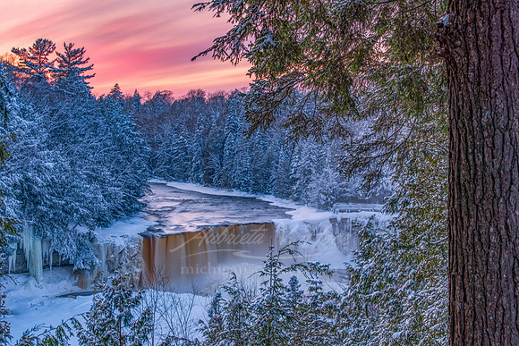 "Winter Twilight at Tahquamenon Falls"