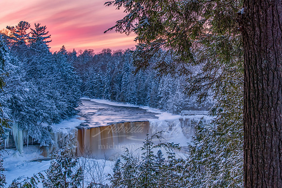 "Winter Twilight at Tahquamenon Falls"