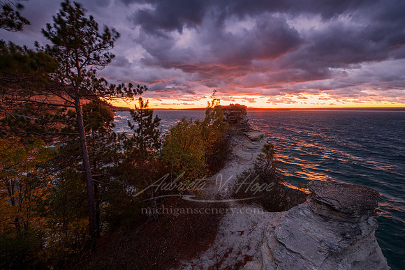 "Stormy October Sunset at Miners Castle"