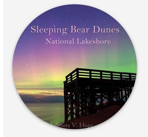 "Northern Lights, Overlook 9, 3" Circle Sticker"