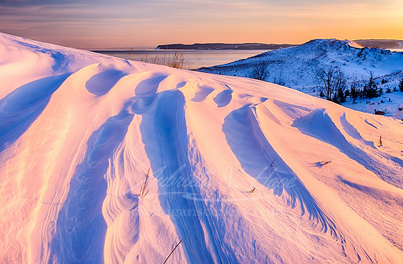 "Snowshoe Sunrise at Sleeping Bear Dunes"