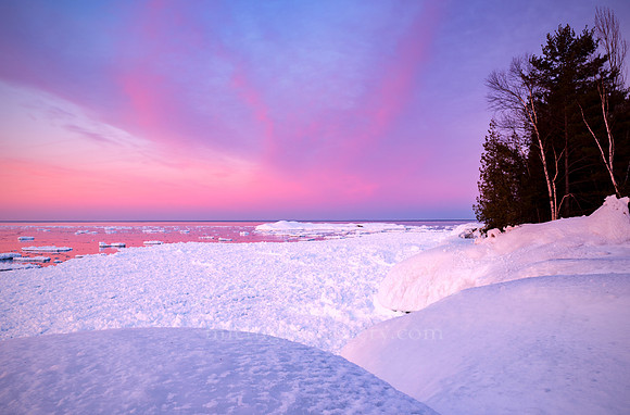 "Winter Twilight, Presque Isle Park, Marquette"