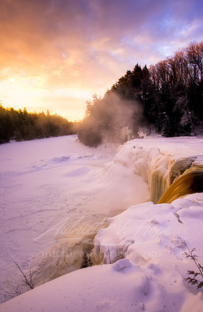"Winter Dawn, Tahquamenon Falls"