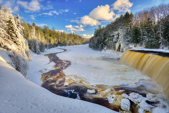 "Winter at the Upper Falls, Tahquamenon State Park"