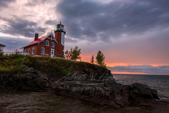 "Stormy Sunset, Eagle Harbor Lighthouse"