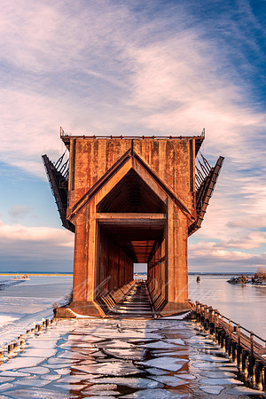 "Ice Puzzle, Lower Harbor Ore Dock, Marquette"