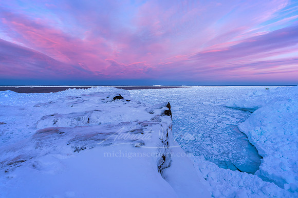 "Winter Twilight, Black Rocks, Marquette"