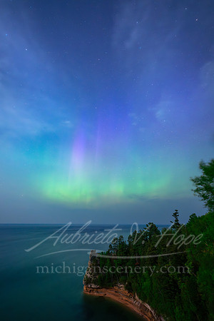 "Aurora in the Moonlight", Miners Castle, Pictured Rocks