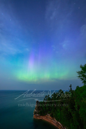 "Aurora in the Moonlight", Miners Castle, Pictured Rocks