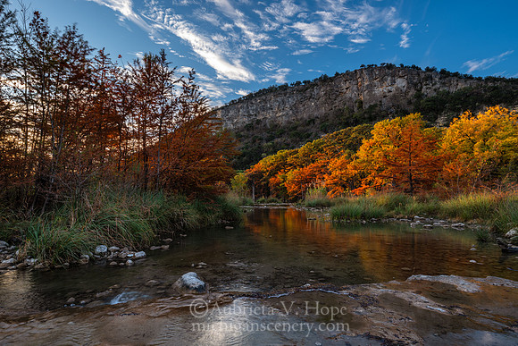 "Thanksgiving Dawn at the Frio River", Garner State Park