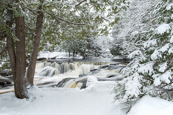 "Snowy Woods, Upper Bond Falls"